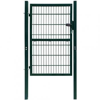 vidaXL Puerta de valla acero 106x250 cm verde