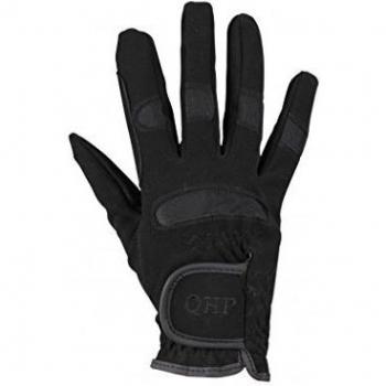 Guantes de equitación Q-essentials Multi, infantiles, transpirables, elásticos, con Velcro, color negro