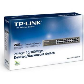 TP-Link TL-SF1024D 24-Port 10/100Mbps Unmanaged Desktop/Rackmount Switch with Steel Case