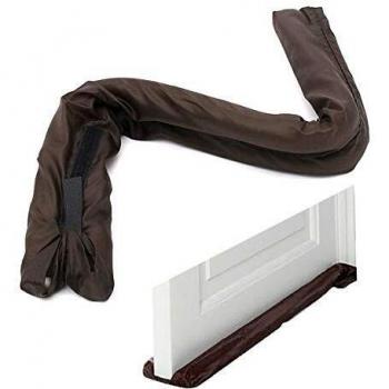 Burlete Bajo Puerta Entrada, Tope de Tiro para Puerta con Junta de Protección, Burlete Doble para Puertas Ajustables, Antipolvo A Prueba De Viento y Agua, 85 cm, Marrón