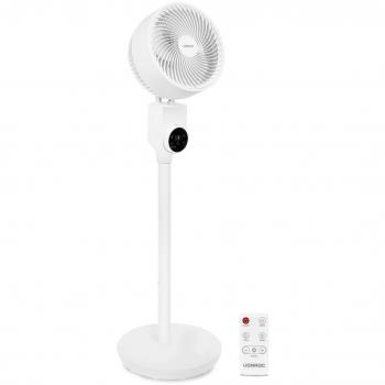 Ventilador de pie silencioso Vonroc 98cm blanco con mando a distancia, 3 velocidades, función oscilante e inclinable 180°