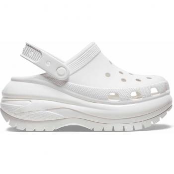 Zuecos de mujer Crocs Mega Crush con plataforma blanca