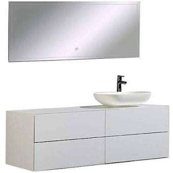 Mueble de baño Milou 140 cm blanco mate - lavabo O-540 opcional sin espejo ni blende adicional