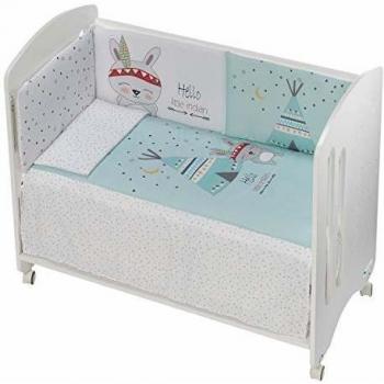 Cuna Lovely Premium con Textil Tipi Oso Menta
