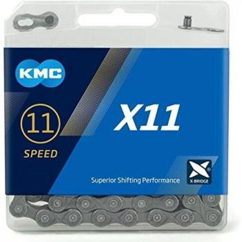 KMC Unisex's X11 - Cadena de 11 velocidades, gris/gris, 118 eslabones