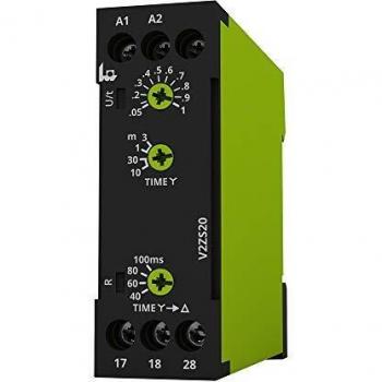 Relé Temporizador Multifuncional Tele V2ZS20 12-240VAC/DC - Intervalo de tiempo: 0.04 - 180 s, 2 NA