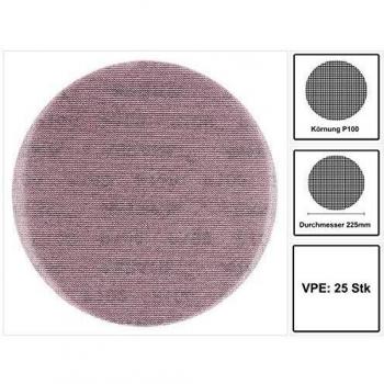 Mirka Abranet discos de lija de red Ø 225 mm Velcro/grano P100 / 25 uds. / para lijar madera, masilla, barniz, plástico / 5422302510