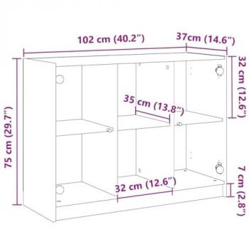 Aparador de madera de ingeniería envejecida 102x37x75,5 cm Marrón