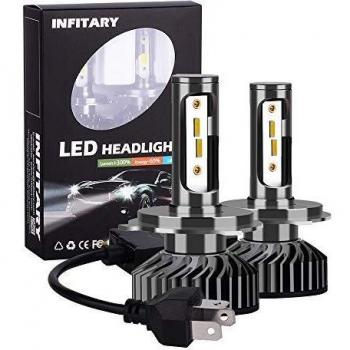 INFITARY-Faros Delanteros Bombillas H4 9003 HB2 Reemplazo de la Luz Halógena 1 Pareja, Negro