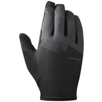 Guantes Shimano Trail Negro, Guantes largos, Adultos Unisex, Color gris antracita negro, Talla M