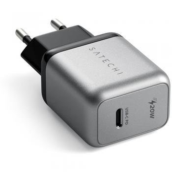 Cargador de Pared USB-C PD 20W Satechi - Carga Rápida, Color Gris