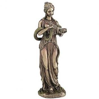 Figura Decorativa de Bronce Hygieia, Diosa Griega de la Salud - 28x8x8 cm, Colección Clásica Signes Grimalt