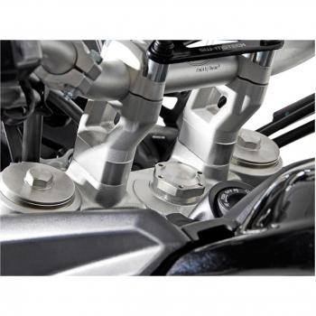 Rehausses de Manillar Moto H20 mm Plateadas para Triumph Tiger 800/900/1200 SW-Motech