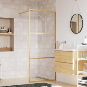 Mampara de ducha Walk-In vidrio transparente ESG dorado 90x195cm
