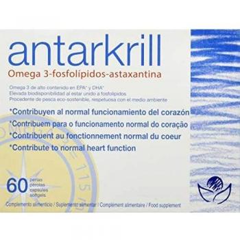 Antarkrill Omega 3, Aceite de Krill y Fosfolípidos, Sin Gluten, 60 Perlas Bioserum