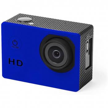 Cámara Deportiva 720P con Pantalla LCD de 2 y 14 Accesorios, Batería de 900 mAh, Multilenguaje, Color Azul
