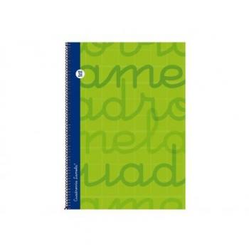 Cuaderno Lamela Tamaño Folio 3mm Cuadrícula 80 Hojas 70g/m² Tapa Dura Color Verde Referencia 7FTE003V