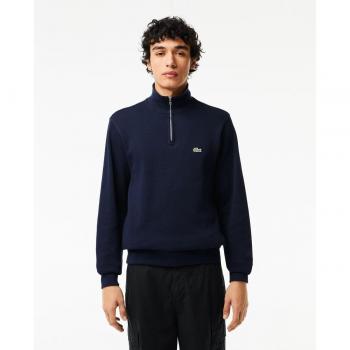Lacoste Men's Elegant Soft Cotton Zip Neck Sweatshirt - 3XL Blue