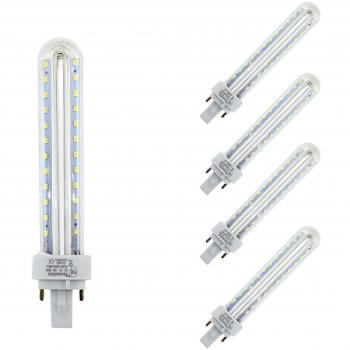 Lámpara Bombilla Led 2U Tubo G24 6500 K Luz Fría 12W