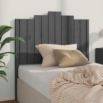 Cabecero para cama gris 106x4x110cm madera maciza de pino