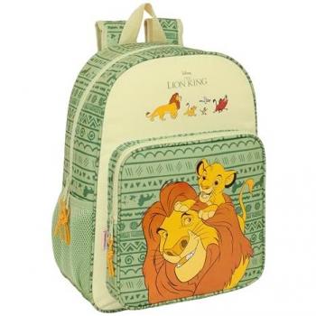 Safta Mochila Escolar Mufasa, adaptable a carro, dimensiones 33x14x42 cm, color verde/beige, cómoda y versátil, diseñada para niños en edad escolar, con calidad y resistencia