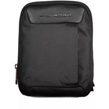 Piquadro Sleek Recycled Material Eco-Friendly Black Messenger Shoulder Bag for Men, Size: ONE SIZE