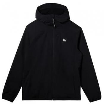 QUIKSILVER Overcast 3K - Cortavientos con capucha, color negro profundo, talla L, estándar para hombre