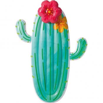 Colchoneta hinchable Cactus Intex con diseño de cactus, 130x28x180 cm, incluye parche reparación y 2 cámaras de aire