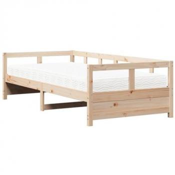 Sofá cama con colchón de madera maciza de pino 90x200 cm