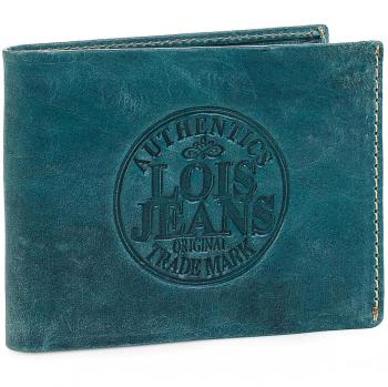 Lois - 12301 Cartera Monedero Billetero Tarjetero Hombre de Piel Genuina. Porta Monedas con Compartimento para Billetes y 7 Ranuras, Color Azul