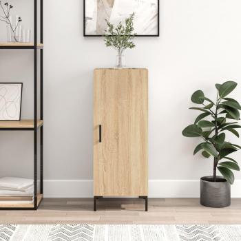 Aparador de madera contrachapada 34,5x34x90 cm color roble Sonoma, Mueble de Almacenaje de Salón, Buffet para salón Moderno, Armario Auxiliar, Armario de Almacenamiento