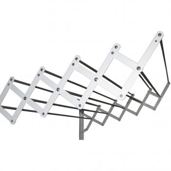 Sauvic 89765 - Tendedero E x tensible plastificado con 10 Varillas De Aluminio 120 cm, Color Blanco, 120 x 78 x 26,5 cm