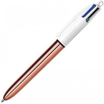 Bic. Bolígrafo 4 colores rosa dorado