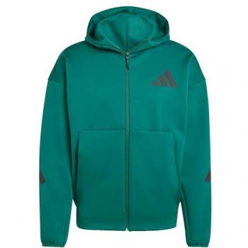 Chamarra Deportiva Adidas Z.N.E. con Gorro y Cierre Frontal - Verde - Talla L - Poly Mesh