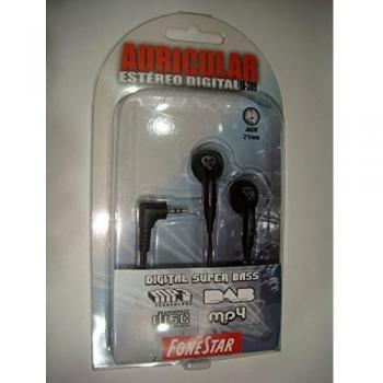 Auricular de botón Jack 2,5mm estéreo FA-389. Color Negro, Cable de 1,2m