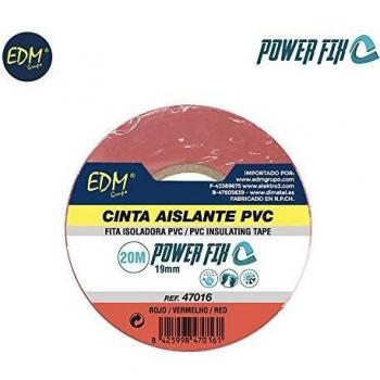 Edm 47016 Cinta Aislante, Roja, 19 mm x 20 m