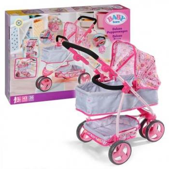 Cochecito Deluxe para Muñecas BABY born® con Superficie Reclinable Ajustable y Asa