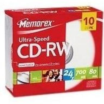Memorex CD-RW x 10, 700 MB - CD-RW vírgenes