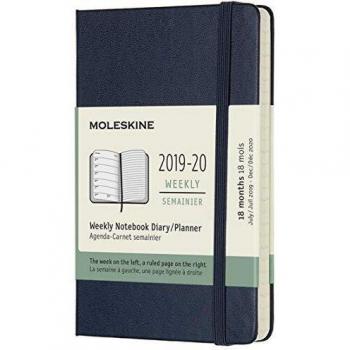 Moleskine 2019-20 Weekly - Agenda Cuaderno Semanal de 18 Meses 2019/2020, Azul Zafiro, Tamaño Pequeño 13 x 21 cm, 208 Páginas