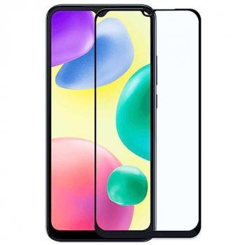 Protector de Pantalla Cristal Templado con Marco Negro para Xiaomi Redmi 10C/Poco C40, Vidrio Premium, Borde Redondo Antigolpes 9D, Dureza 9H, Grosor 0