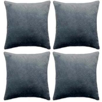 vidaXL 4X Fundas Cojínes Terciopelo 40x40cm Gris Accesorios Hogar Decoración