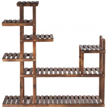 Estante Multifuncional de Madera para Plantas y Flores de Interior y Exterior, 7 Niveles, Dimensiones 120 x 25 x 120 cm, Ideal para Jardín y Patio