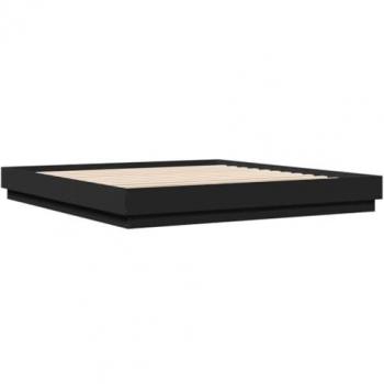 Estructura de cama con luces LED negro 200x200 cm