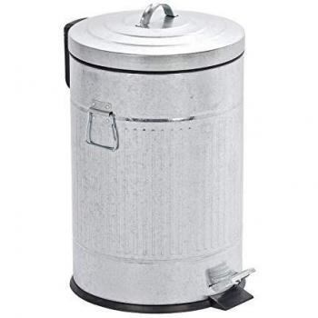 Wenko Cubo con Pedal New York 20 L, Metal, Plata, 31x31x47.5 cm