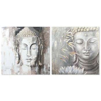 Cuadro DKD Home Decor CU-179192 100 x 3,8 x 100 cm Buda Oriental (2 Unidades)