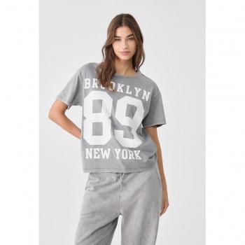 Dark Grey Short Sleeve Graphic T-Shirt M