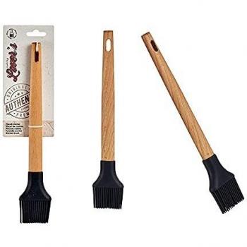 Pincel de Cocina de Silicona con Mango de Madera de Haya 28cm