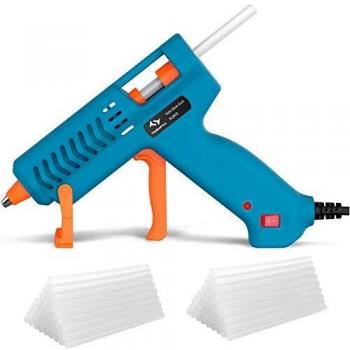 Pistola de Silicona Mini Tacklife GGO20AC 20W con 50 Barritas, Alta Temperatura y Gatillo Flexible para Bricolaje y Manualidades