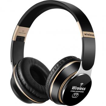 Auriculares T7 Bluetooth deportivos inalámbricos con micrófono y soporte para tarjeta TF, ideales para correr y uso en ordenador
