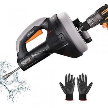 Desatascador de Desagües, TACKLIFE 7,5m Limpieza de desagües, Diámetro de 7mm adecuado para tubos de 19-51mm, ideal herramienta Limpieza para eliminar obstrucciones en desagües - HGD02A